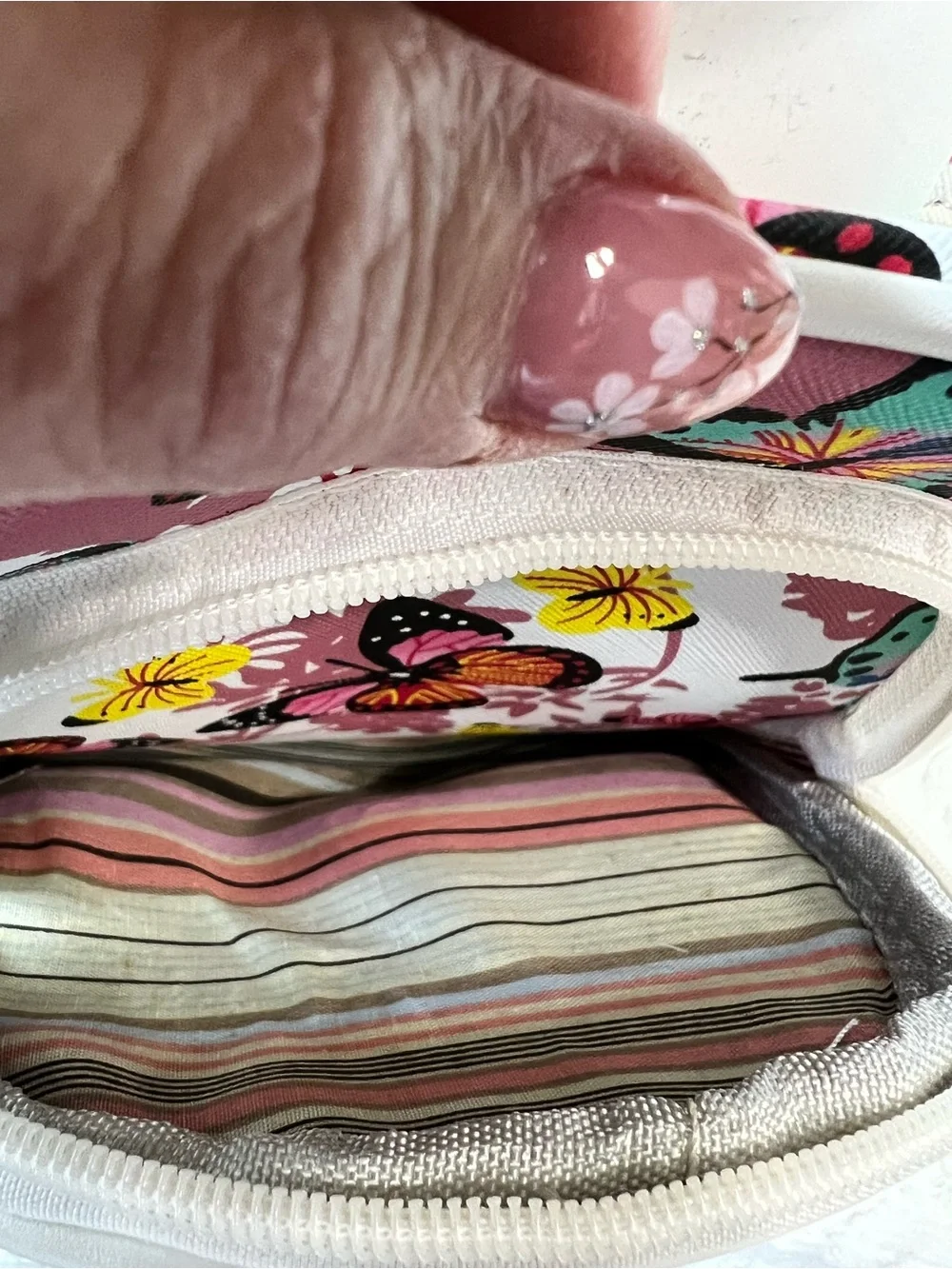 Butterfly Print Mini Backpack - Multicolor on White